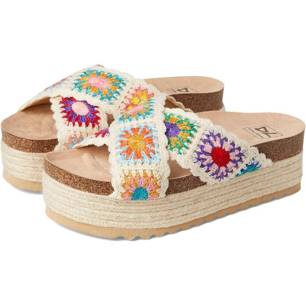 Dirty Laundry Crochet Granny Square Platform Sandals9/40